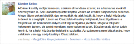 Vélemények az üzenőfalról Vélemények az üzenőfalról